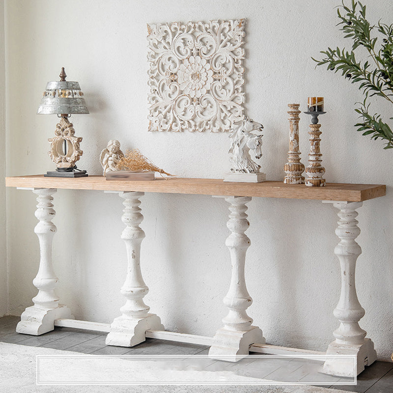 Rectangle French Country Console Table White Wood Sofa Table