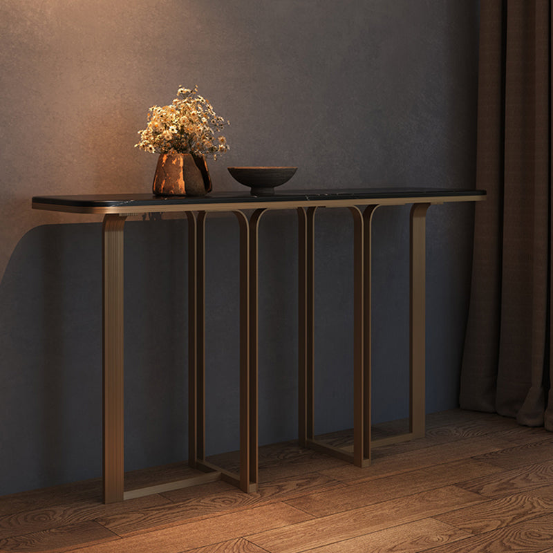 Tavolo console contemporanea a forma di rettangolo bianco tavolo da divano console in pietra bianca/nera