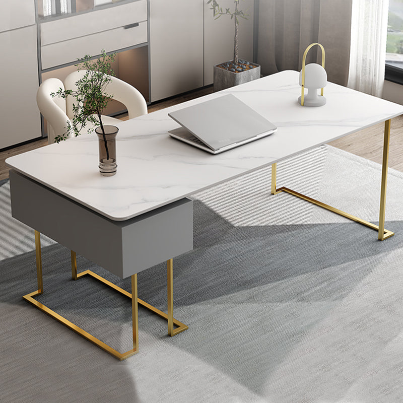 Rectangle Fintered Stone Top Office bureau de style moderne