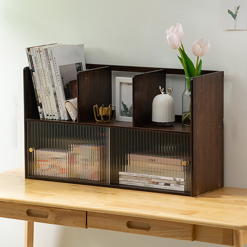 Bibliothèque arrière fermée contemporaine Bamboo Bibliothèque horizontale avec armoires