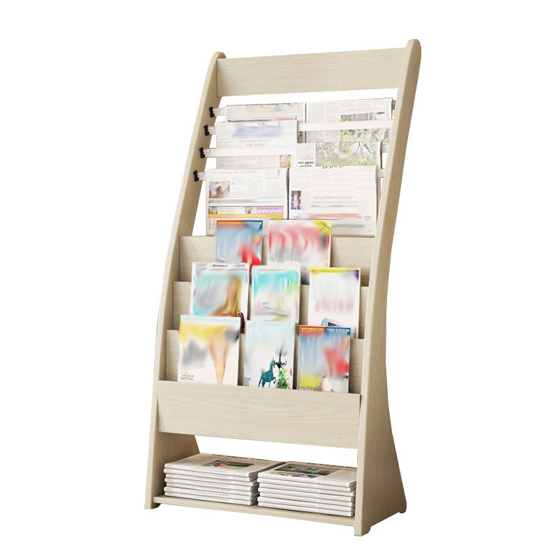 Closed Back Contemporary Bookcase Engineered Wood Vertical Bookshelf with Shelves 24"L x 14"W x 50"H Apricot Clearhalo 'Bookcases' 'furn' 'furn_bookcases' 'Furniture' 'Office Furniture' 7451181