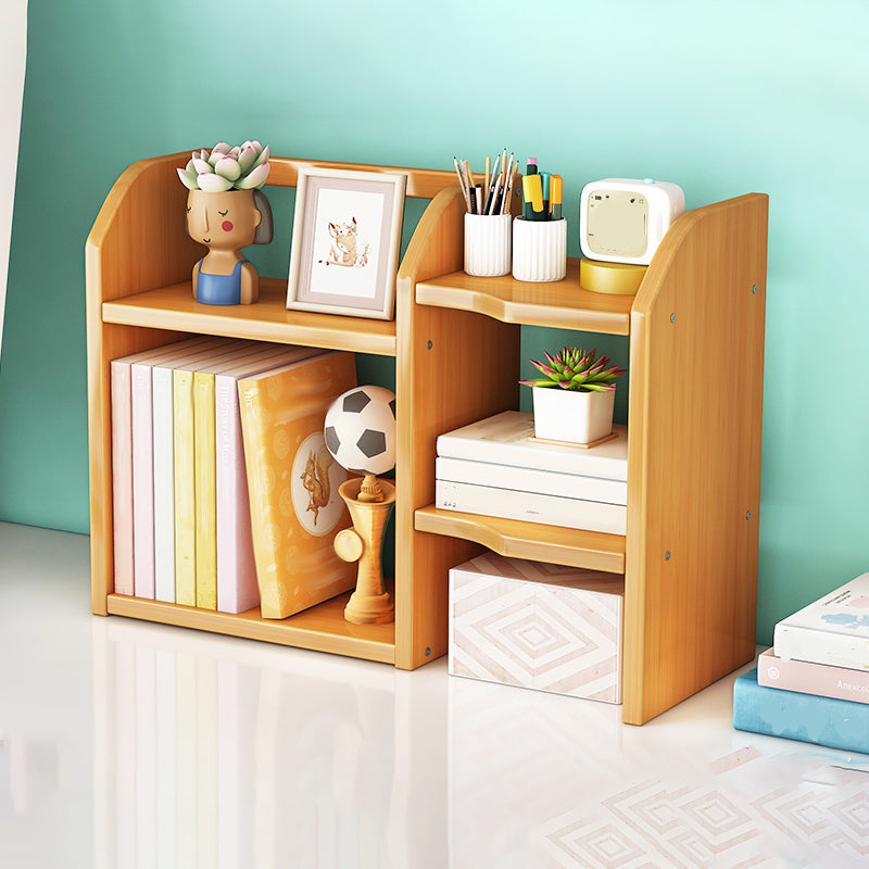 Bamboo Vertical Bookshelf Contemporary Open Back Bookcase with Shelves 22"L x 9"W x 16"H Clearhalo 'Bookcases' 'furn' 'furn_bookcases' 'Furniture' 'Office Furniture' 7451222