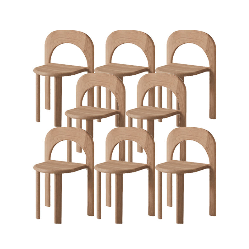 Binnenstapelbare eetkamerstoel vast houten eik massief hout open achterkant eet zijkant stoel
