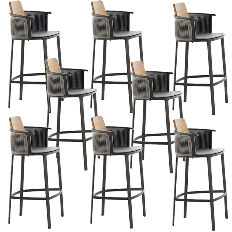 Indoor Living Room Bar Stool Upholstered Bar Stool with Footrest