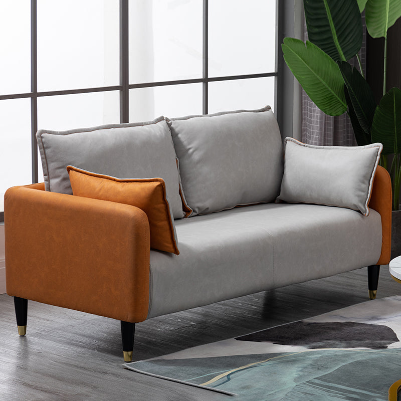 Coupchure à bois massif canapé carré de salon de salon avec oreillers