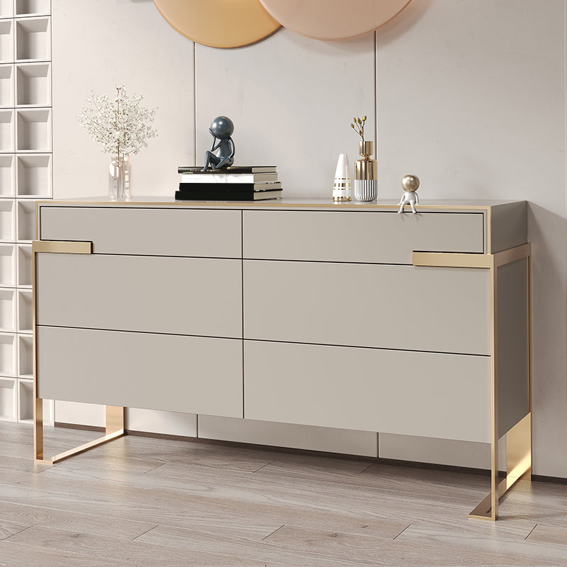 Glam Storage Chest Wooden Storage Chest Dresser with 6 Drawers