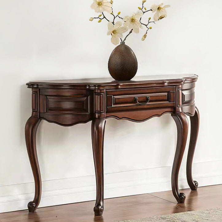 Tavolo da console di legno moderno della metà secolo Tavolo di accento console mezza luna per Hall