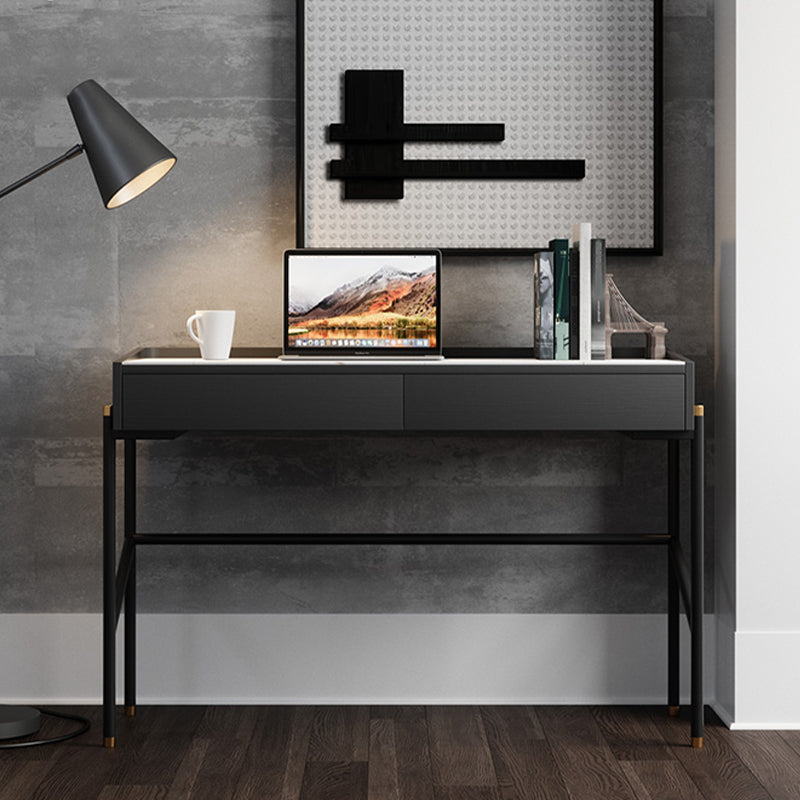 Scrivania di scrittura in pietra in stile industriale scrivania rettangolare con 2 cassetti