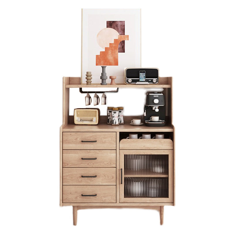 Puertas de vidrio contemporáneas Dining Hutch Pine Hutch Gabinete para comedor