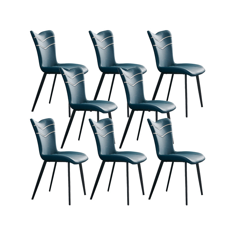 Silla lateral de cuero de color de comedor interior moderno