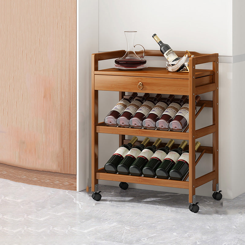 Modern Floor Wine Bottle Rack Wooden Brown Wine Bottle Rack for Home