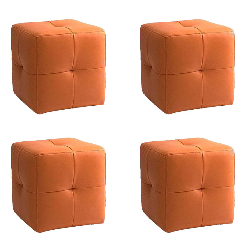 Pocali quadrati moderni sgabelli in pelle autentica, 16,38 "H