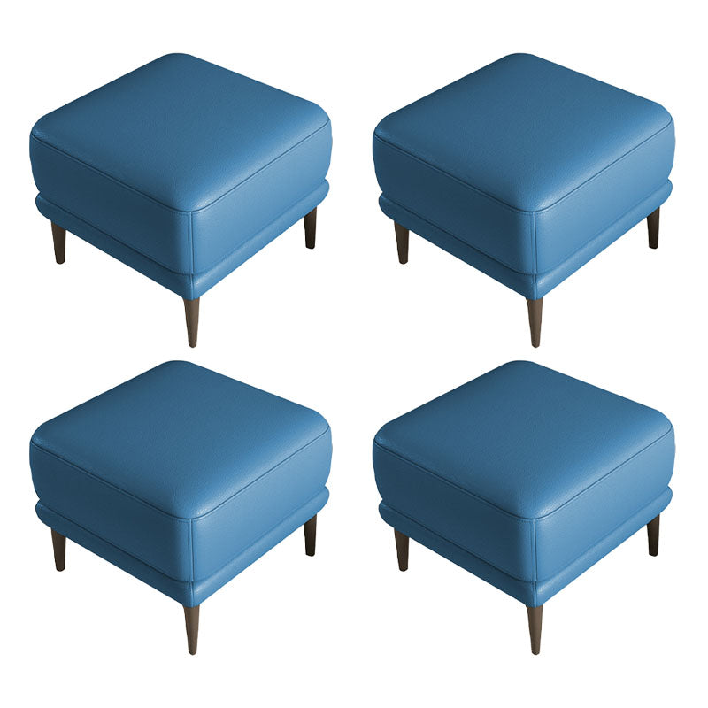 Moderne Quadratmeter große Lederfußhocker, 16,38 Zoll Höhe
