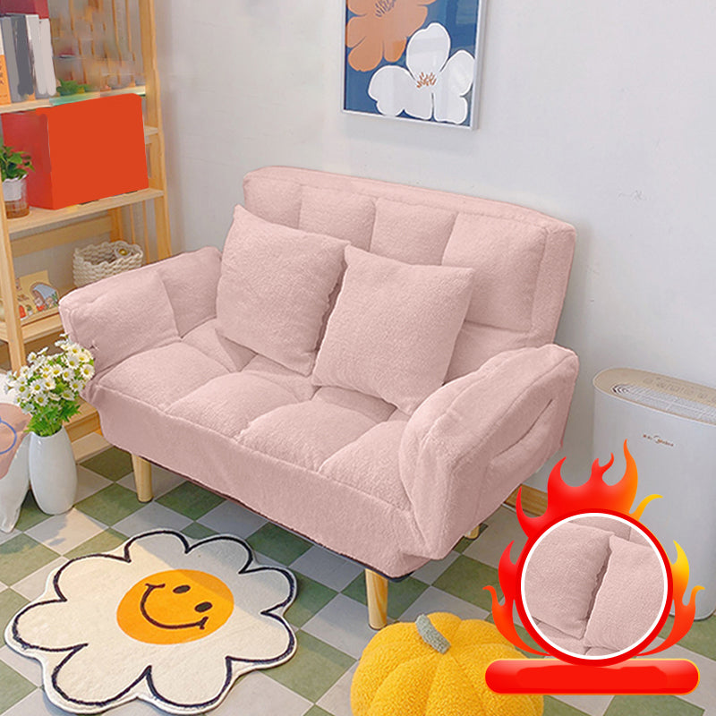Adjustable Sofa Stationary Square Arm Seating for Living Room 47"L x 22"W x 32"H Pink Flannel Clearhalo 'furn' 'furn_sofas' 'Furniture' 'Living Room Furniture' 'Sofa' 'sofas' 7470557