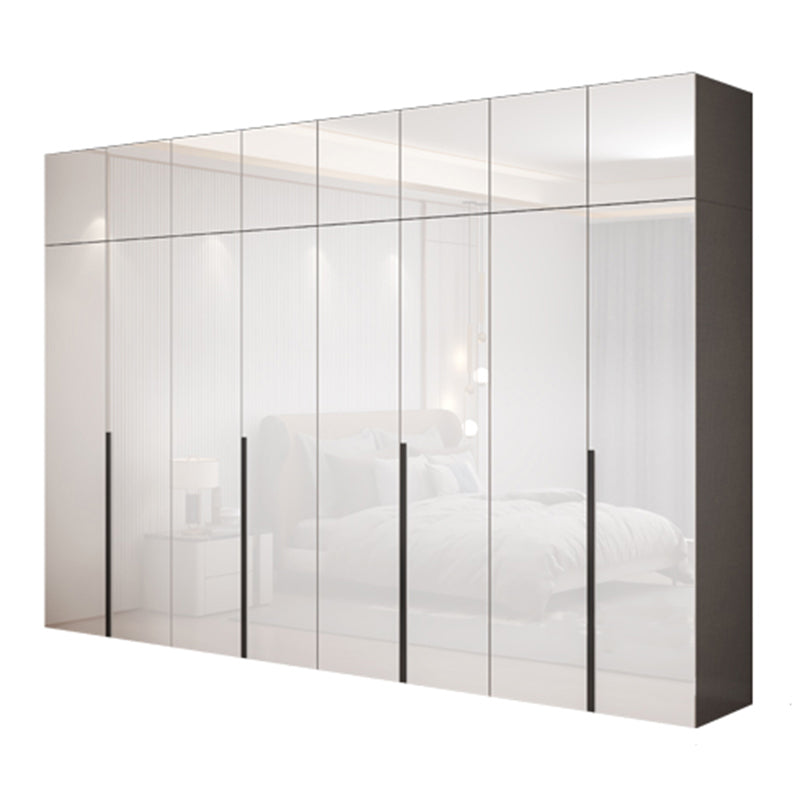 Engineered Wood Wardrobe Closet with Shelves Modern Wardrobe Cabinet for Home Armoire with Top Cabinet 126"L x 22"W x 79"H Clearhalo 'Armoires & Wardrobes' 'armoires_wardrobes' 'Bedroom Furniture' 'furn' 'furn_armoires_wardrobes' 'Furniture' 7471255