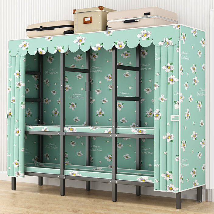 Moderne stijl vrijstaande garderobe Armoire metalen garderobe met planken en kledingrail