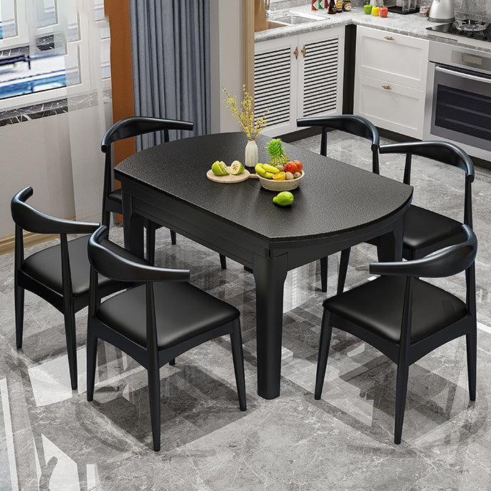 Eigentijdse keuken eettafel Houten eettafel met bladverlenging