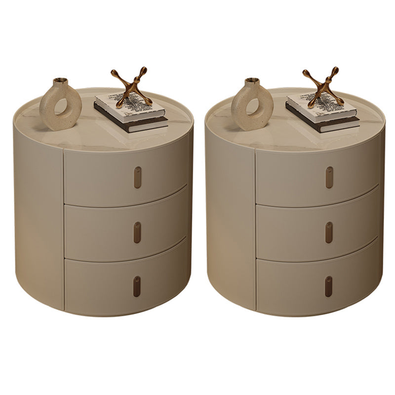 Table de chevet de table en pierre de table glamour avec 3 tiroirs