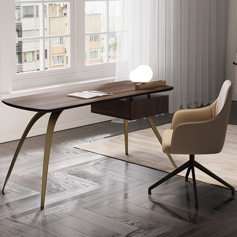 Scrivania in legno ingegnerizzato in stile glam scrivania in metallo per ufficio