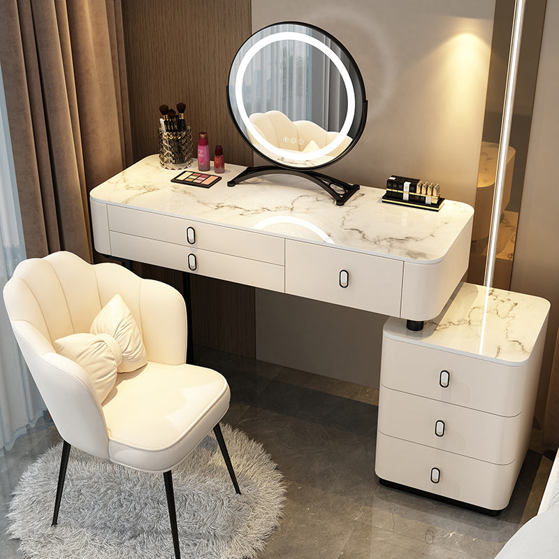 Glam Bedroom Vanity Dressing Table Stone Makeup Vanity Desk with Drawer
