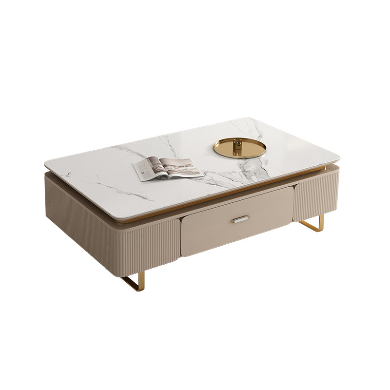 27" Wide Glam Cocktail Table Rectangle Coffee Table with Drawer White Clearhalo 'Coffee & Accent Tables' 'Coffee Tables' 'coffee_tables' 'furn' 'furn_coffee_tables' 'Furniture' 'Living Room Furniture' 7475668