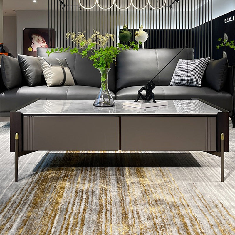 28" Wide Contemporary Cocktail Table White 4 Legs Stone Coffee Table Clearhalo 'Coffee & Accent Tables' 'Coffee Tables' 'coffee_tables' 'furn' 'furn_coffee_tables' 'Furniture' 'Living Room Furniture' 7475707