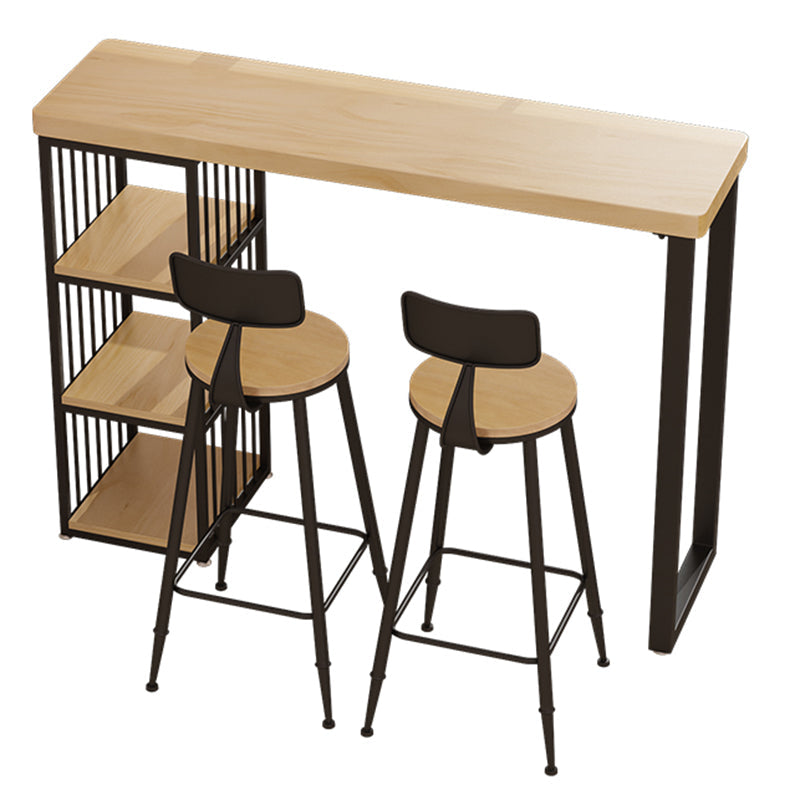 Set di tavoli da barre per rettangolo moderno 1/2/3 PC set da barra in legno massiccio