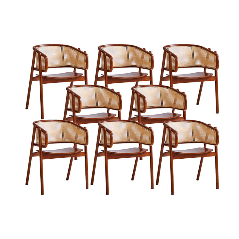 Rubberwood Solid Wood Dining Chair Indoor Dining Arm Chair for Dining Room