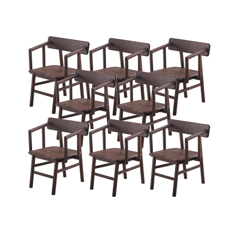 Silla de brazo de madera sólida silla de comedor abierta para el comedor para el comedor