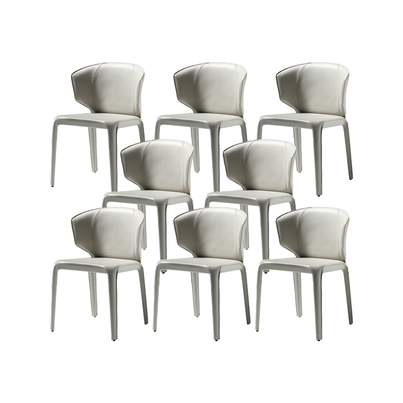 Faux Leather Upholstered Side Chair Indoor Dining Side Chair for Dining Room Grey 8 Piece Set Clearhalo 'Dining Chairs' 'Dining Tables & Seating' 'dining_chair' 'furn' 'furn_dining_chair' 'Furniture' 'Kitchen & Dining Furniture' 7477261