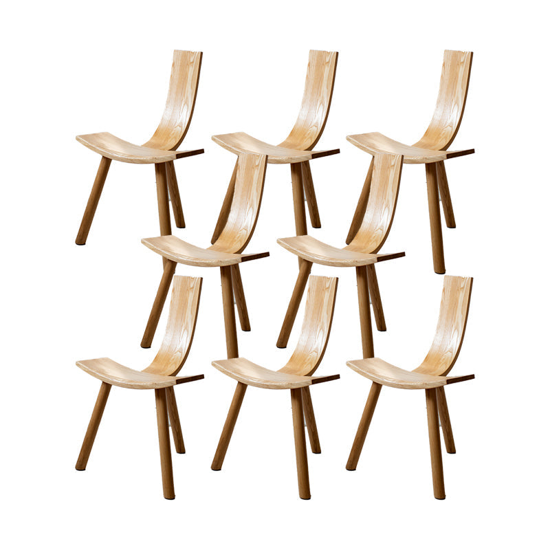 Natuurlijke moderne indoor eetstoel stoel vast houten zijstoel