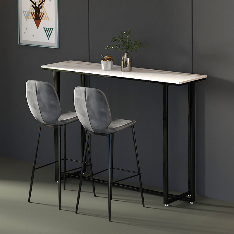 Stone Top Bar Stool Tisch Glamstil Pub -Tisch mit Metallbein