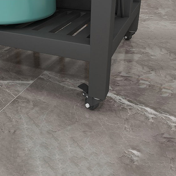 Rolling Kitchen Island Stone Top Undershelves Kitchen Island Table Clearhalo 'furn' 'furn_kitchen_islands_carts' 'Furniture' 'Kitchen & Dining Furniture' 'Kitchen Islands & Carts' 'kitchen_islands_carts' 7478097