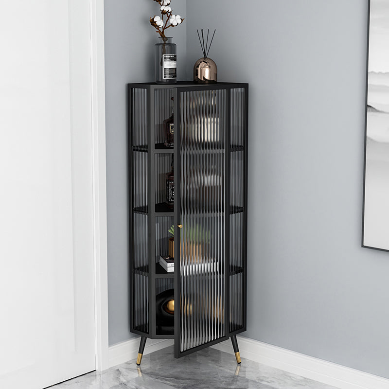 Eigentijdse curiokast glazen deuren metalen buffetkast voor eetkamer