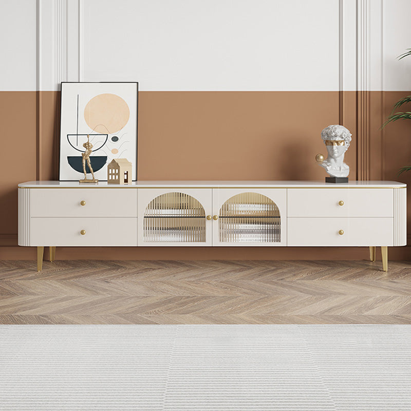 Modern TV Console Stone Media Console Enclosed Storage Console with Drawers 94"L x 19"W x 16"H Clearhalo 'furn' 'furn_tv_stands_entertainment_centers' 'Furniture' 'Living Room Furniture' 'TV Stands & Entertainment Centers' 'TV Stands & Media Storage Furniture' 'tv_stands_entertainment_centers' 7485924