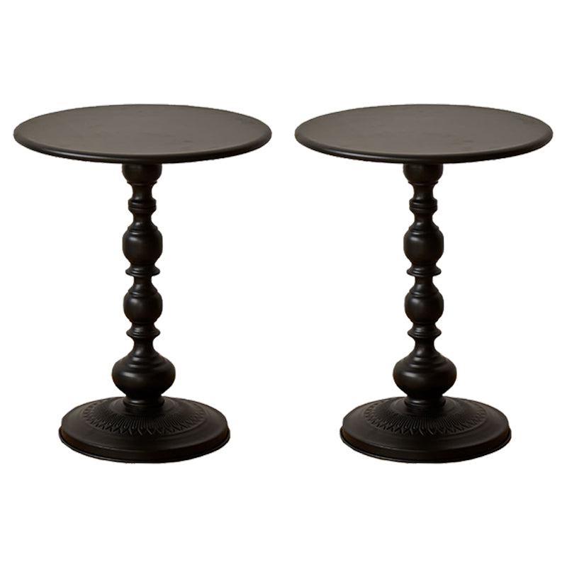 20.5 inch Tall Pedestal Side Table Metal Round Side End Table Black 2 Clearhalo 'Coffee & Accent Tables' 'End & Side Tables' 'end_side_tables' 'furn' 'furn_end_side_tables' 'Furniture' 'Living Room Furniture' 7488689