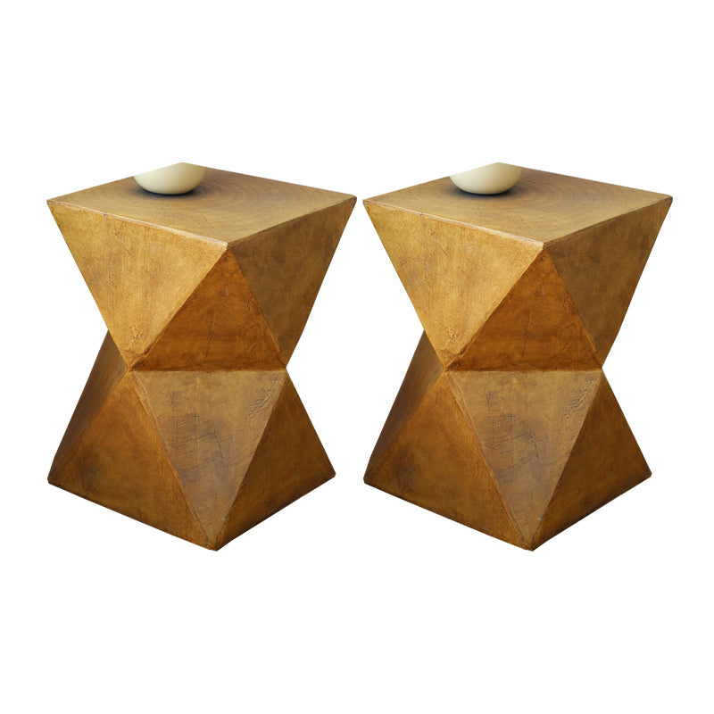 17.5 Tall Block Side Table Modernistic Metal Side End Snack Table Natural 2 Clearhalo 'Coffee & Accent Tables' 'End & Side Tables' 'end_side_tables' 'furn' 'furn_end_side_tables' 'Furniture' 'Living Room Furniture' 7488721