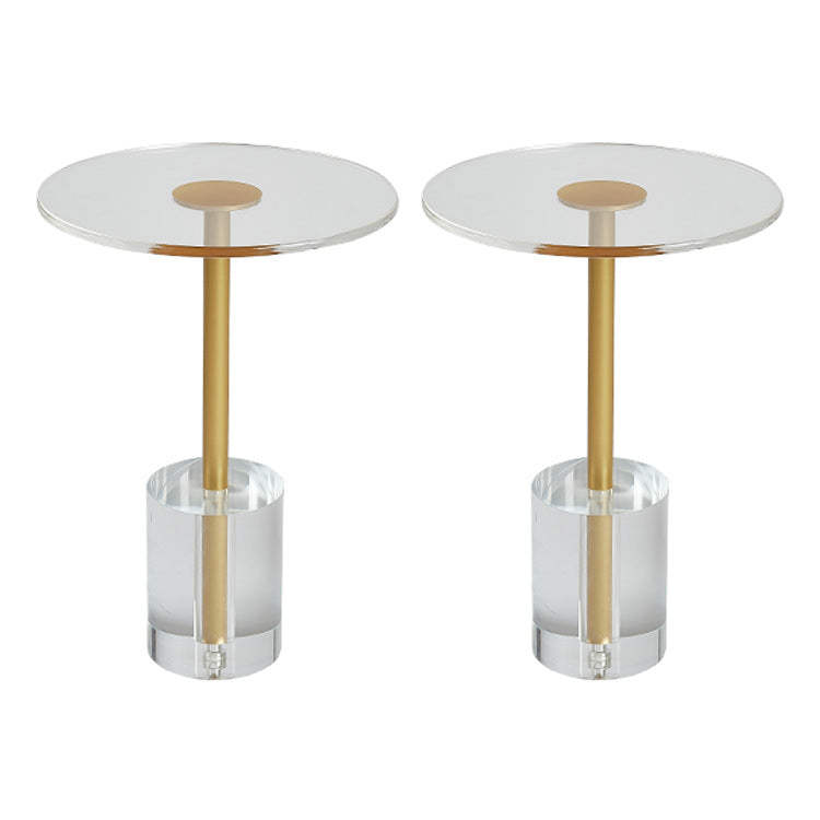 Clear Acrylic Round End Table 20" Tall Pedestal Sofa Side Accent Table Cylinder 2 Clearhalo 'Coffee & Accent Tables' 'End & Side Tables' 'end_side_tables' 'furn' 'furn_end_side_tables' 'Furniture' 'Living Room Furniture' 7488833