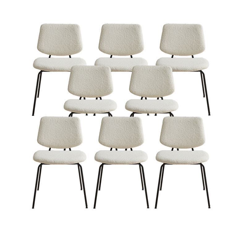 Eigentijdse zijstoel open rug metalen eetkamerstoel in het wit