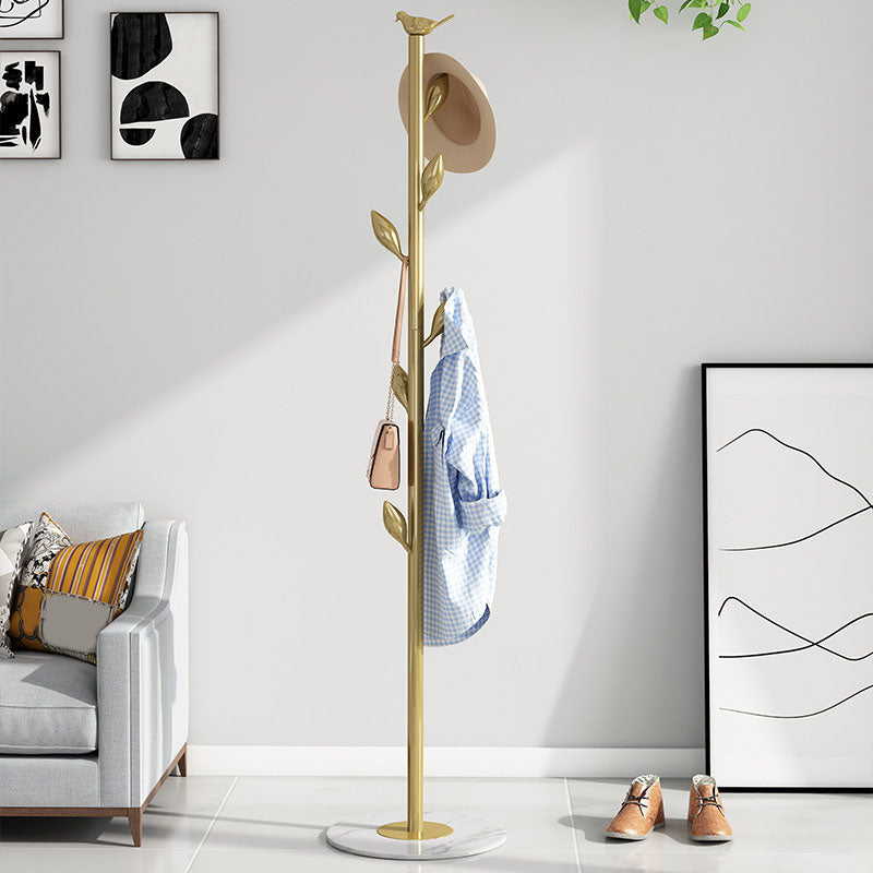 Modern Coat Rack Coat Hooks Metal Coat Hanger with Marble Bottom Gold-White Clearhalo 'Entry & Mudroom Furniture' 'furn' 'furn_hall_tree_coat_racks' 'Furniture' 'Hall Trees & Coat Racks' 'hall_tree_coat_racks' 7491760