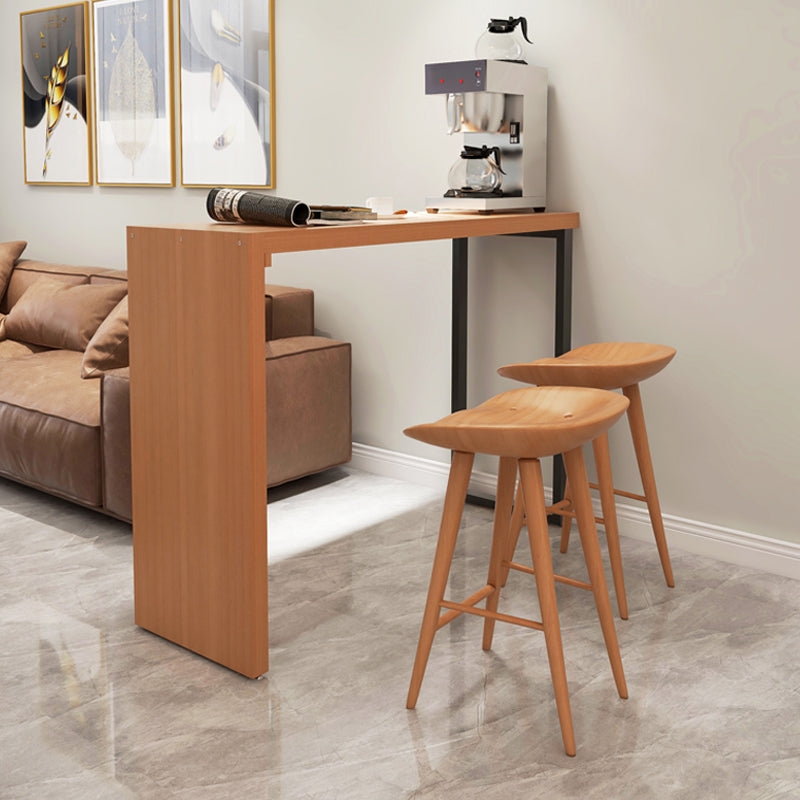 Tavolo da tavolo da pub a barretto rettangolare set 1/3 pezzi in legno massiccio e sgabelli senza schienale