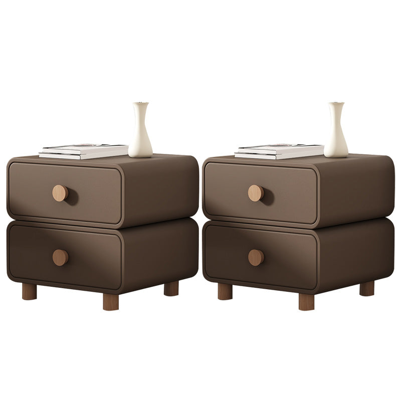 Armoire de chevet en cuir classique moderne avec tiroirs