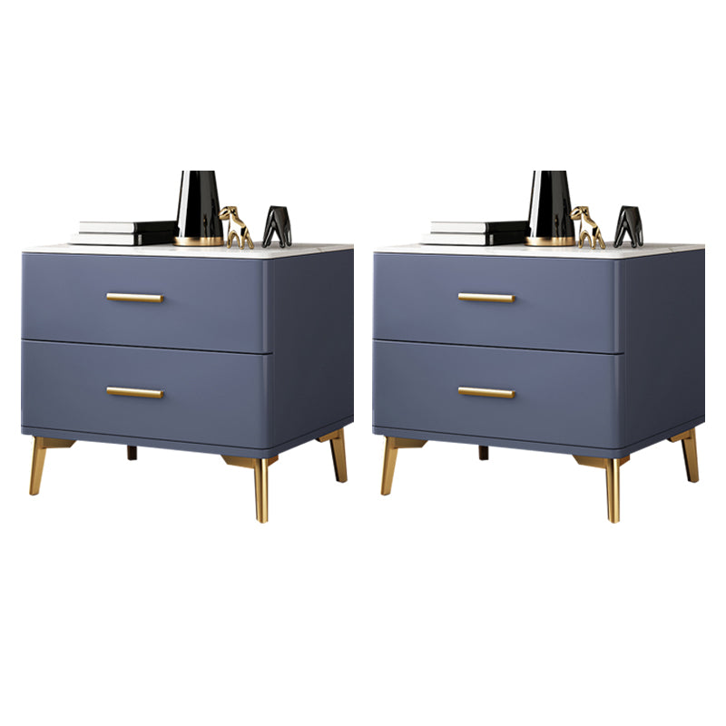 ストーンアクセントテーブルナイトスタンドグラムナイトスタンド2つの引き出しが付いています