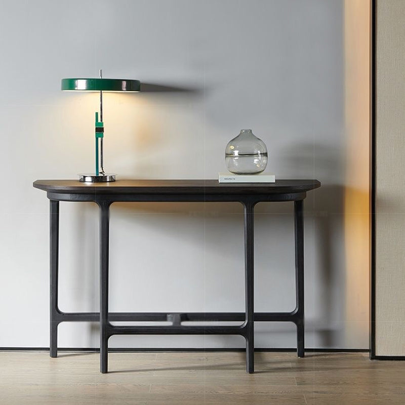 Tavolo da console a mezzaluna moderna tavolo di divano console in legno in nero