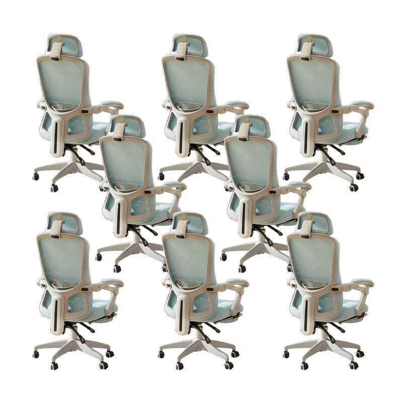 Modern Padded Arms Office Chair No Distressing Ergonomic Slide Chair Blue 8 Piece Set With Footrest Clearhalo 'furn' 'furn_office_chair' 'Furniture' 'Office Chairs' 'Office Furniture' 'office_chair' 7496849