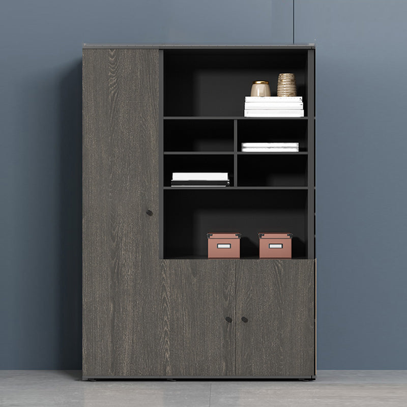 Medieval Modern File Cabinet Wooden Frame Storage Vertical Filing Cabinet 47"L x 16"W x 79"H Grey Clearhalo 'Filing Cabinets' 'filling_cabinets' 'furn' 'furn_filling_cabinets' 'Furniture' 'Office Furniture' 7497573