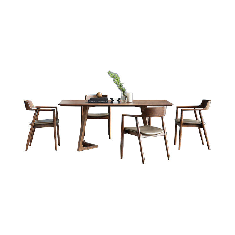 Wood Double Pedestal Dining Table Set 1/4/5 Pieces Dining Set for Kitchen Table & Chair(s) 63"L x 31.5"W x 29.5"H 5 Piece Set Clearhalo 'Dining Room Sets' 'Dining Tables & Seating' 'dining_room_set' 'furn' 'furn_dining_room_set' 'Furniture' 'Kitchen & Dining Furniture' 7499138