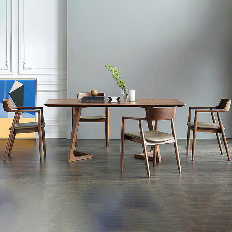 Modern Wood Dining Table Set 1/4/5 Pieces Dining Set for Kitchen Table & Chair(s) 63"L x 31.5"W x 29.5"H 5 Piece Set Clearhalo 'Dining Room Sets' 'Dining Tables & Seating' 'dining_room_set' 'furn' 'furn_dining_room_set' 'Furniture' 'Kitchen & Dining Furniture' 7499247