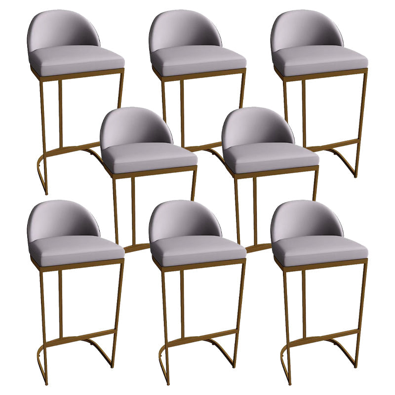 Low Back Bar Stools Glam Metal Dining Stools with Metal Base Gold 8 Piece Set Bucket Clearhalo 'Bar Furniture' 'Bar Stools' 'bar_stools' 'furn' 'furn_bar_stools' 'Furniture' 'Kitchen & Dining Furniture' 7499901