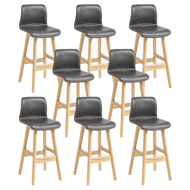 Scandinavian Solid Wood Bar Stool Backrest Counter Stool for Restaurant